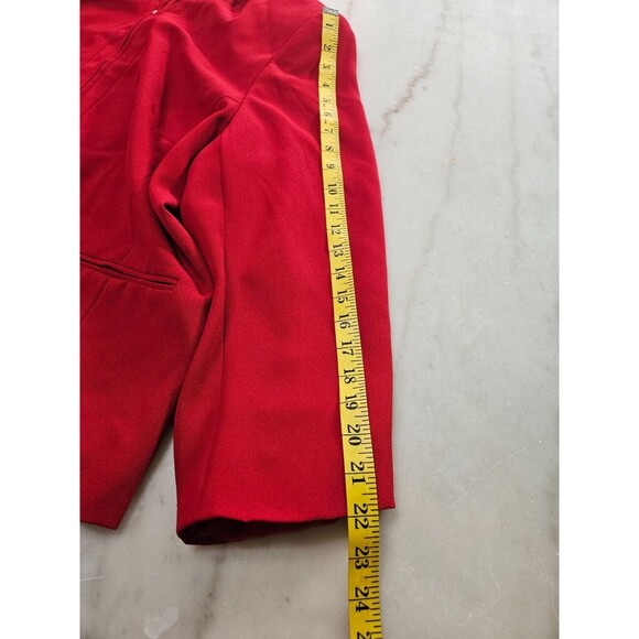 Karen Scott Women's Red Zip-Front Blazer Jacket, 20W, Classic Polyester Design - Picture 8 of 8